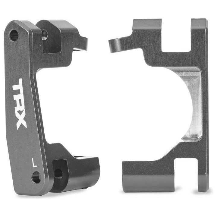 Traxxas těhlice přední hliníková šedá (pár) (pro NO9080)