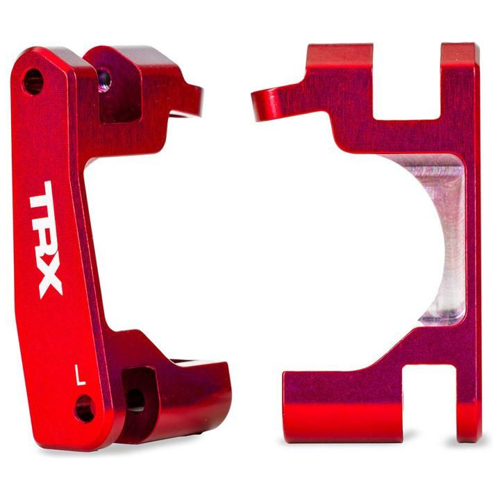 Traxxas těhlice přední hliníková červená (pár) (pro NO9080)