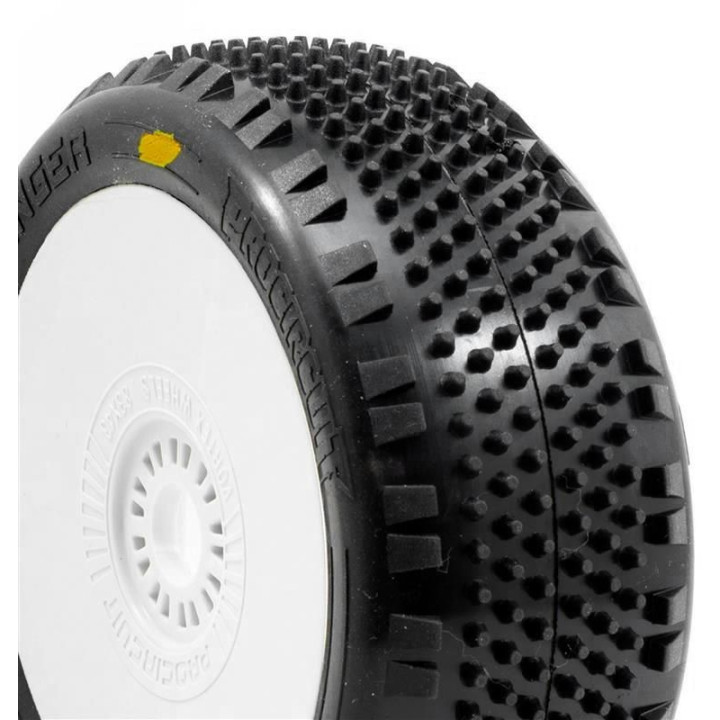 STINGER V4 BUGGY A2 (SOFT) nalepené pneumatiky, bílé disky, 2 ks.
