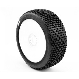 H-BLOCK V2 BUGGY S1 (SUPER SOFT) nalepené pneumatiky, bílé disky, 2 ks.
