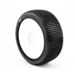 CLAYMORE V2 BUGGY S1 (SUPER SOFT) nalepené pneumatiky, bílé disky, 2 ks.