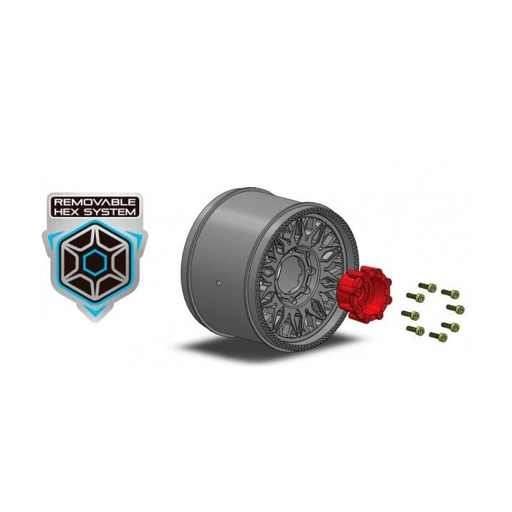 MT-UPHILL SOFT 1/10, 12mm, 14mm a 17mm odnímatelný hex, Černé disky, 2 ks