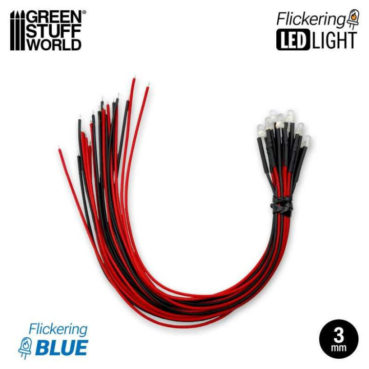 LED diódy BLIKAJÚCA MODRÁ - 3 mm 10ks