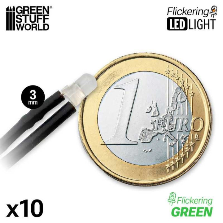 LED diódy BLIKAJÚCA ZELENÁ - 3 mm 10ks