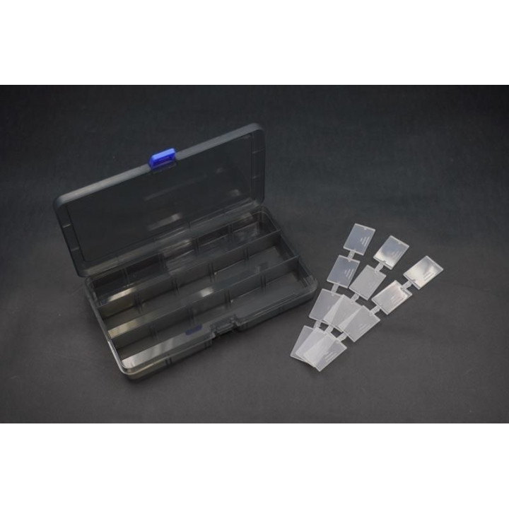 Box na díly 177x102x25 mm (15 přihrádek, vyjímatelné přepážky)