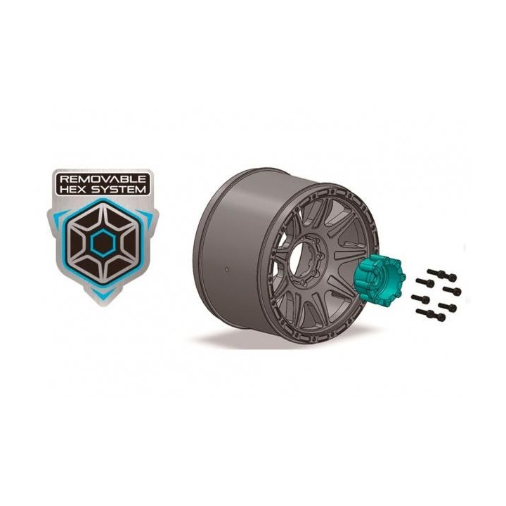 MT-CYCLONE SPORT 1/8, 0 a 1/2 offset 17mm odnímatelný hex, Černé disky, 2 ks