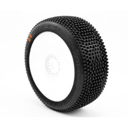 HOT DICES V2 BUGGY S3 (MEDIUM) nalepené pneumatiky, bílé disky, 2 ks.