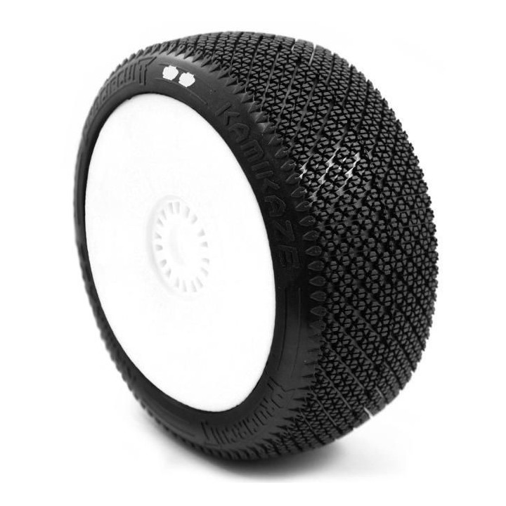 KAMIKAZE V2 BUGGY S1 (SUPER SOFT) nalepené pneumatiky, bílé disky, 2 ks.