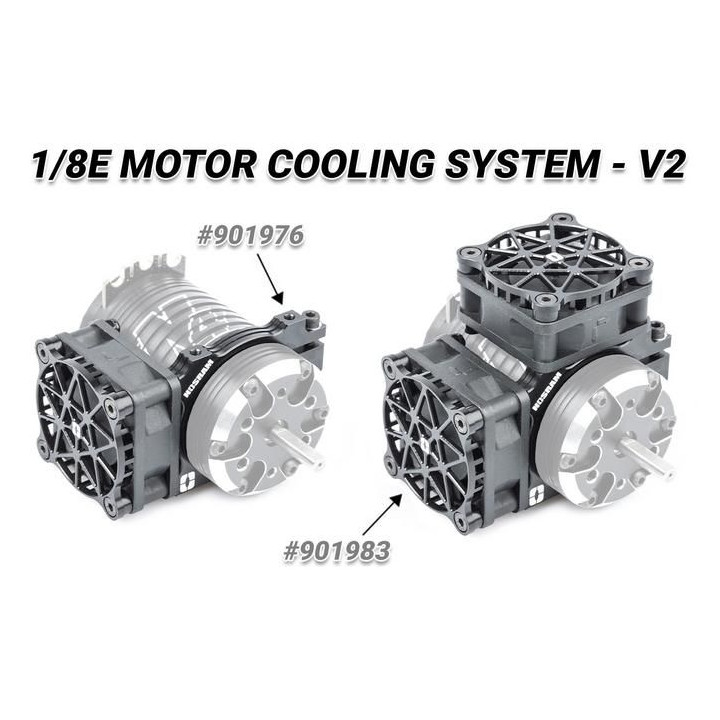 Hliníkový držák V2 pro 42mm motor - jeden nebo dva ventilátory 40mm
