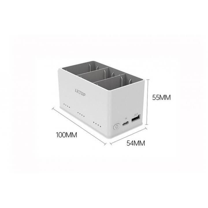 DJI Mini 4 Pro / Mini 3 Pro - 3v1 dvoucestný nabíjecí hub s LED světlem