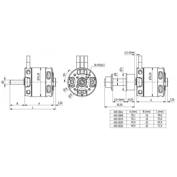 AXI 2814/16 V3 střídavý motor