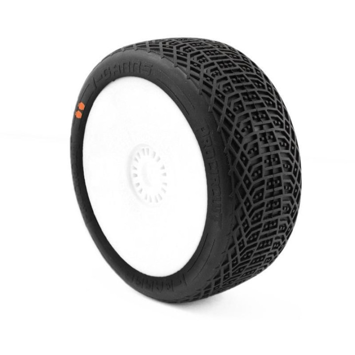 I-BARRS V3 BUGGY S3 (MEDIUM) nalepené pneumatiky, bílé disky, 2 ks.