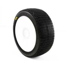 TRIGON V3 BUGGY S2 (SOFT) nalepené pneumatiky, bílé disky, 2 ks.
