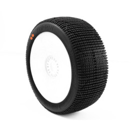 TRIGON V3 BUGGY S3 (MEDIUM) nalepené pneumatiky, bílé disky, 2 ks.