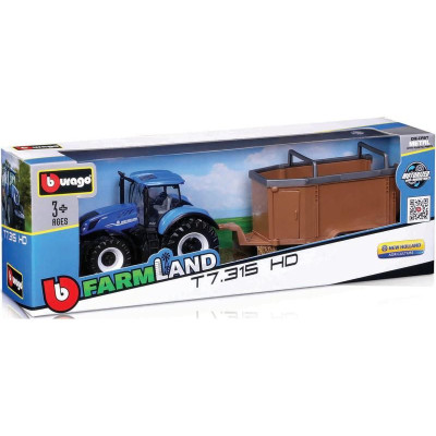 Bburago traktor 10cm s vlečkou a setrvačníkem (sad