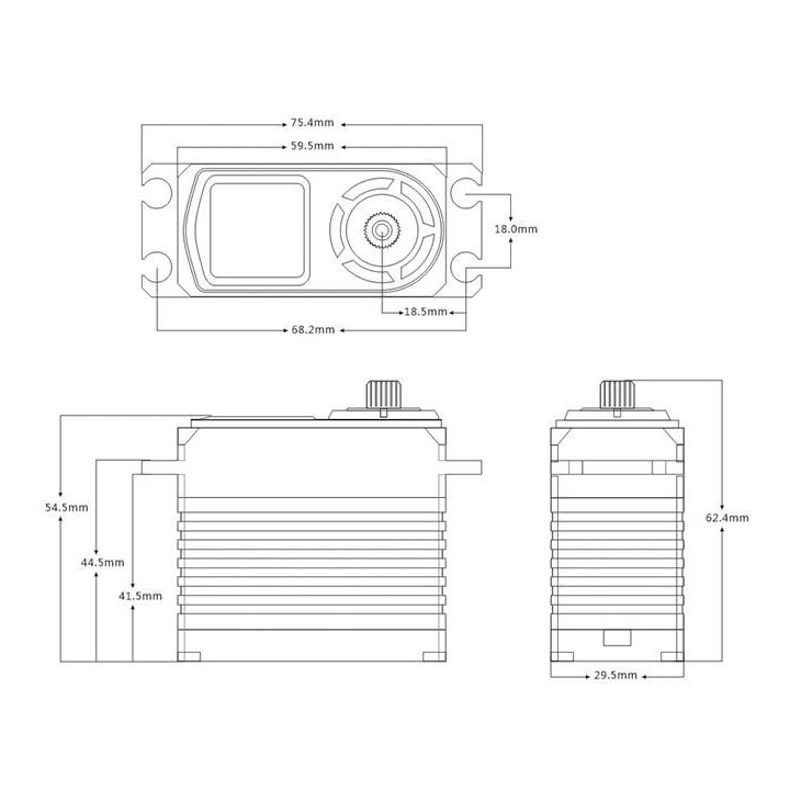 BH125W High-torque Digital servo (125 kg-0,085s/60°)