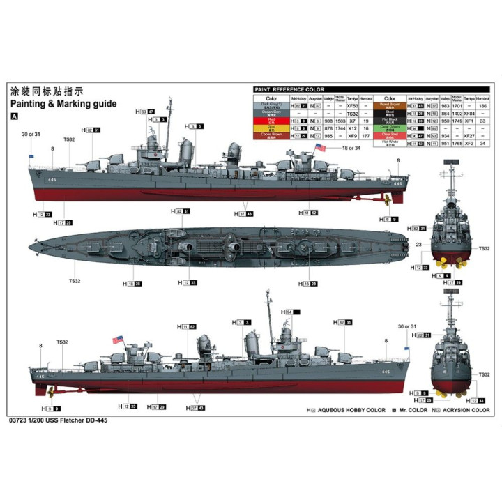 Trumpeter USS Fletcher DD-445 1/200