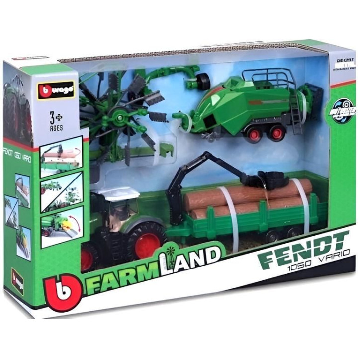 Bburago Fendt 1050 Vario s doplňky (dárkové balení)