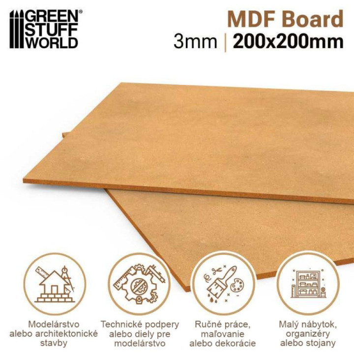 MDF sheets 200x200mm 2pcs / MDF dosky 200x200mm 2ks
