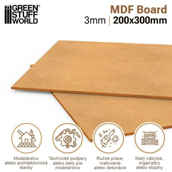 MDF sheets 200x300mm 2pcs / MDF dosky 200x300mm 2ks