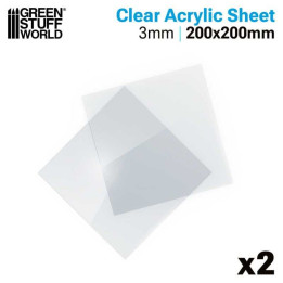 Acrylic sheet 200x200mm 2pcs / Akrylová doska 200x200mm 2ks
