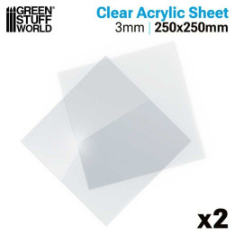 Acrylic sheet 250x250mm 2pcs / Akrylová doska 250x250mm 2ks
