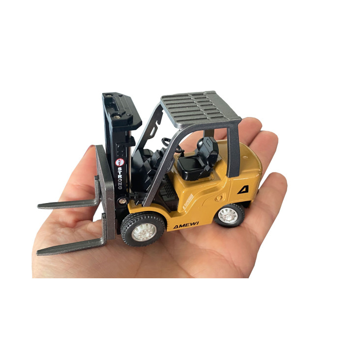 Mini vysokozdvižný vozík 1:64 kovový s prívesom – 8-kanál RTR