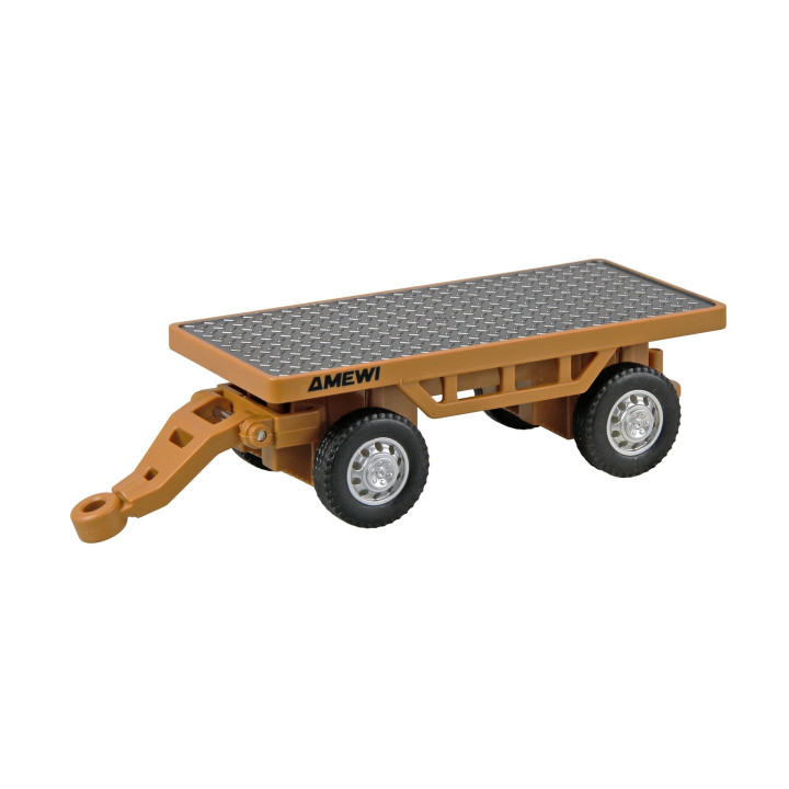 Mini vysokozdvižný vozík 1:64 kovový s prívesom – 8-kanál RTR