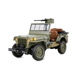 Jeep Willys MB 1:14 RTR – kovové šasi, 4WD, 2-rýchlosti, LED svetlá