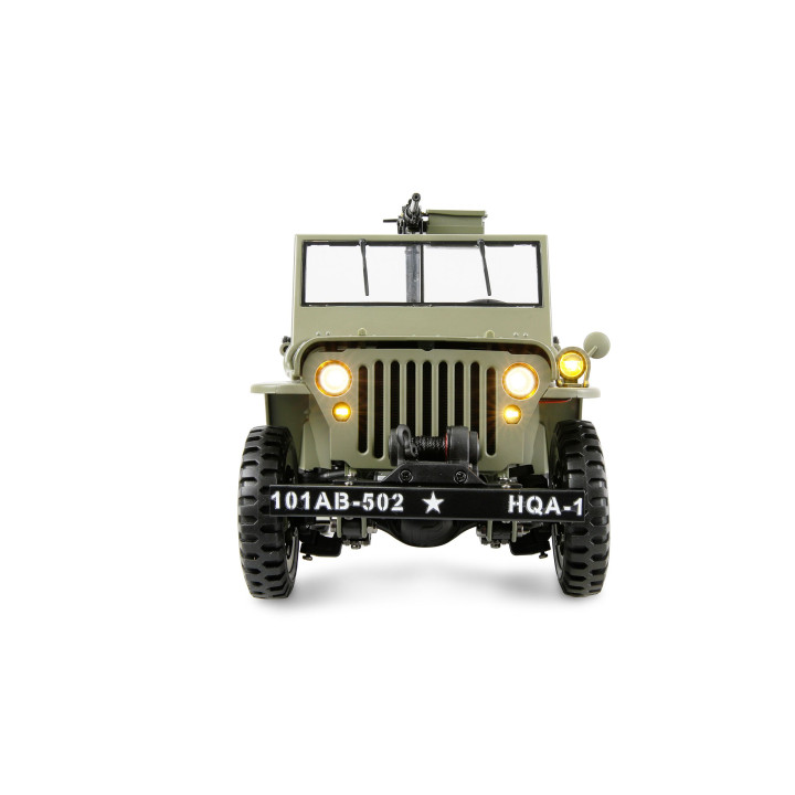 Jeep Willys MB 1:14 RTR – kovové šasi, 4WD, 2-rýchlosti, LED svetlá