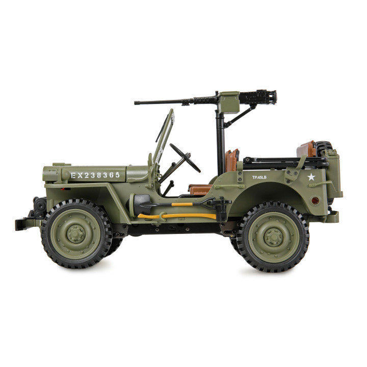 Jeep Willys MB 1:14 RTR – kovové šasi, 4WD, 2-rýchlosti, LED svetlá