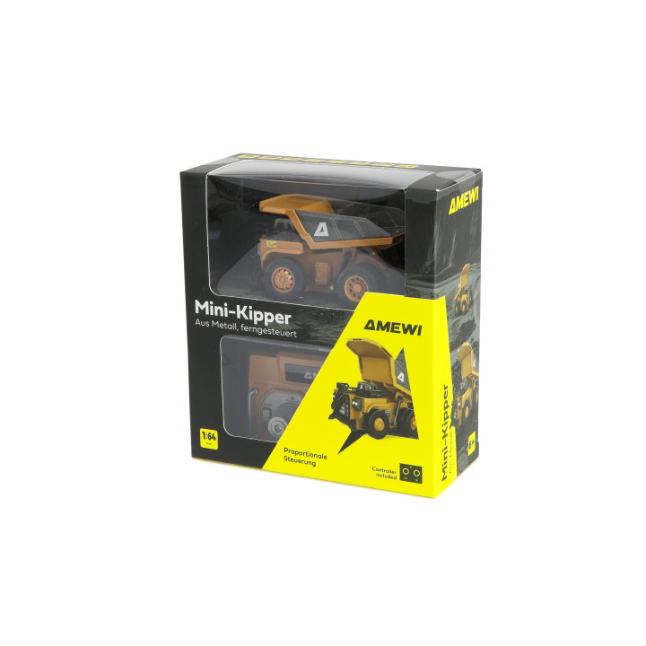 Mini kovový sklápací RC kipper 1:64 RTR – proporčné riadenie, 8CH