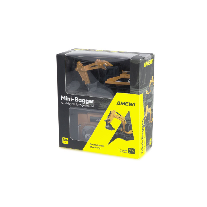 Mini rýpadlo 1:64 z kovu – proportional 8-kanálové RTR pre deti