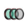 Sada tří filtrů Freewell pro kameru dronu DJI Neo 2. Sada obsahuje UV filtr, efektový filtr Glow Mist 1/4 a CPL filtr.