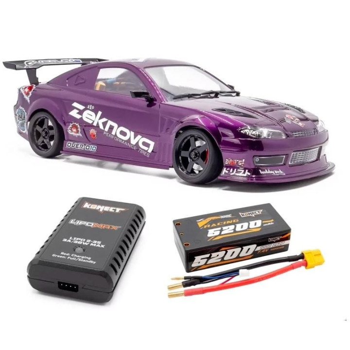 1/10 Drift OVER-D10 RWD car RTR + akumulátor a nabíječ