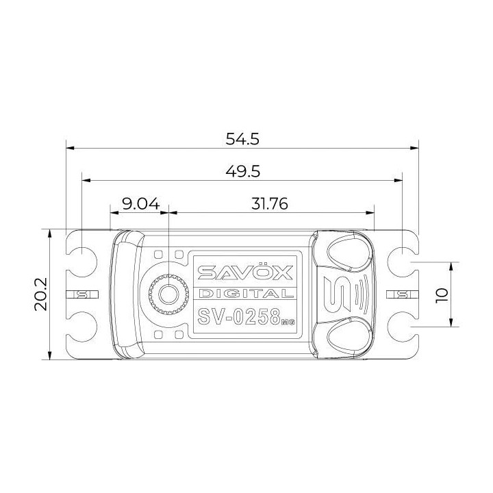 SV-0258MG HiVolt Digitální servo LOW PROFILE (8 kg-0,11s/60°)