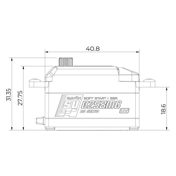 SV-0258MG HiVolt Digitální servo LOW PROFILE (8 kg-0,11s/60°)