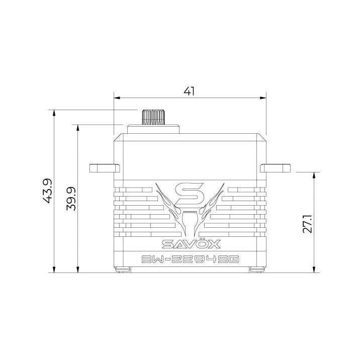 SW-2294SG BRUSHLESS HiVOLT 4S Digitální servo WATERPROOF (75kg-0,11s/60°)