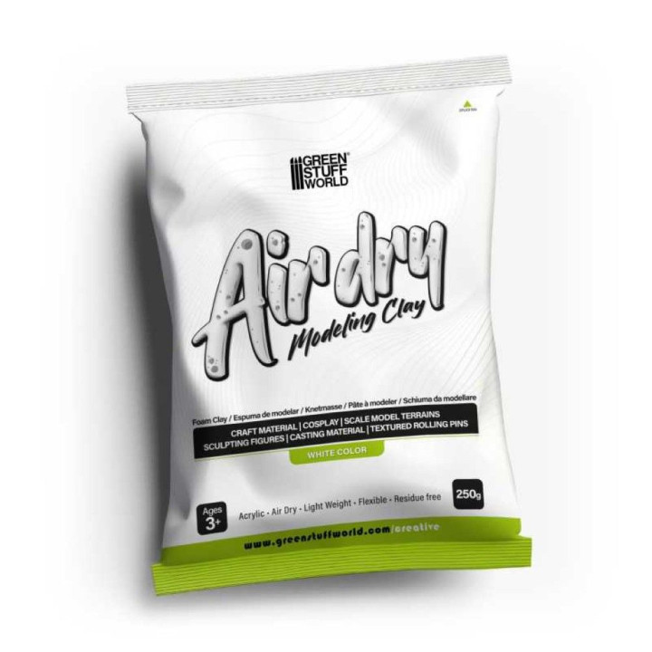Air Dry Foam Clay 250gr. - White / Vzduchom schnúca penová hmota 250g – biela