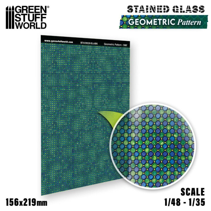 Vitráž geometrický vzor Green Stuff World