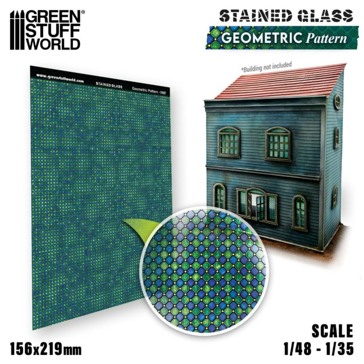 Vitráž geometrický vzor Green Stuff World
