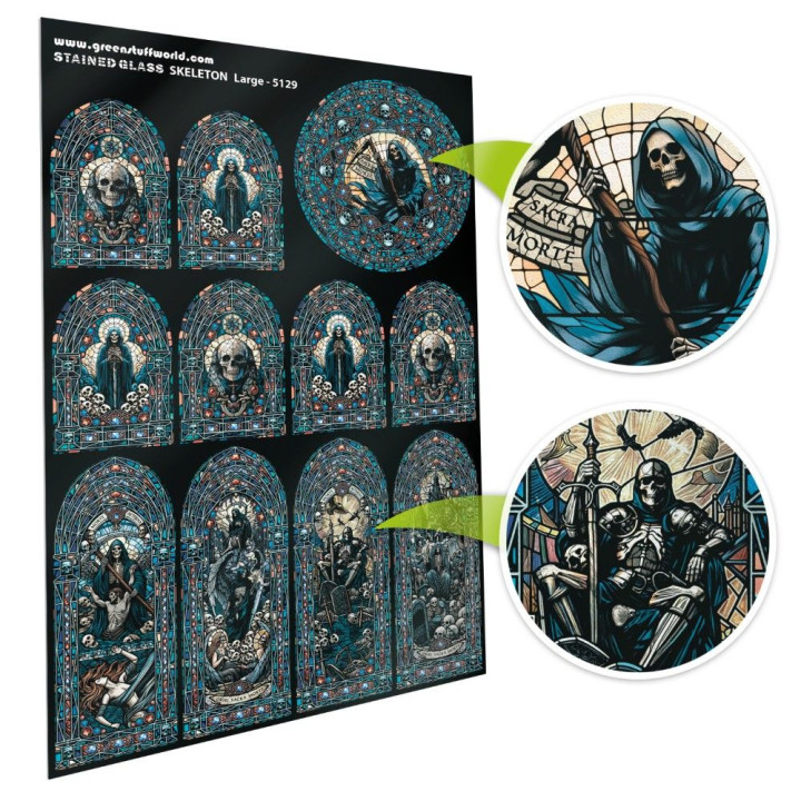 Vitráž skeleton veľká 150×220 mm Green Stuff World