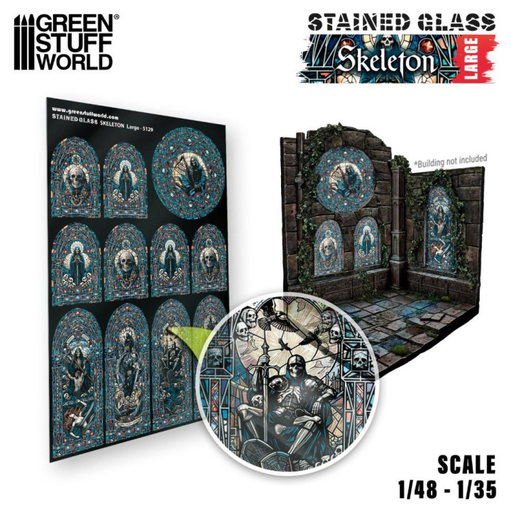 Vitráž skeleton veľká 150×220 mm Green Stuff World
