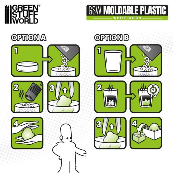 Tvarovateľné termoplastické guľôčky biele Green Stuff World