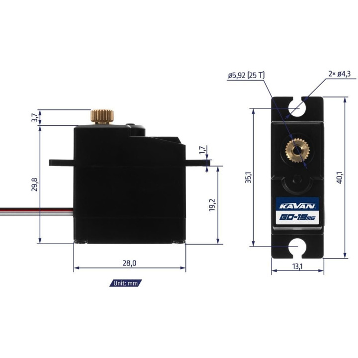 GO-19MG (0.14s/60°, 2.0kg.cm)