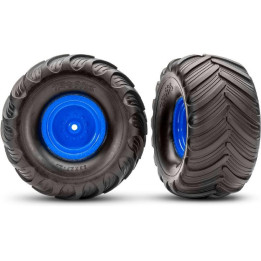 Traxxas kolo 2.0/3.0", disk modrý offset 29mm, pneu Terra Groove (pár)