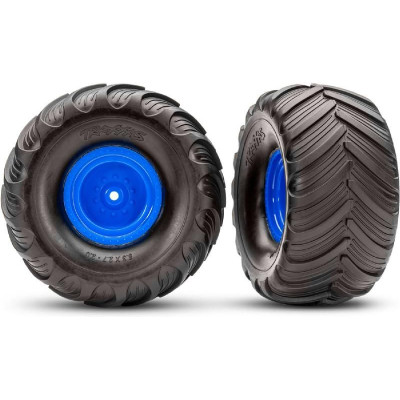 Traxxas kolo 2.0/3.0", disk modrý offset 29mm, pneu Terra Groove (pár)