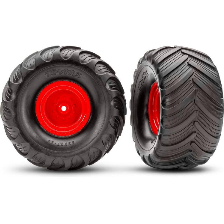 Traxxas kolo 2.0/3.0", disk červený offset 29mm, pneu Terra Groove (pár)