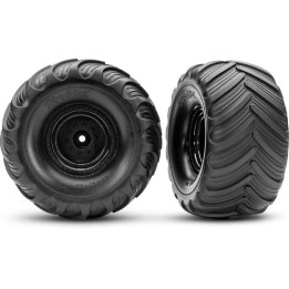 Traxxas kolo 2.0/3.0", disk černý offset 19mm, pneu Terra Groove (pár)