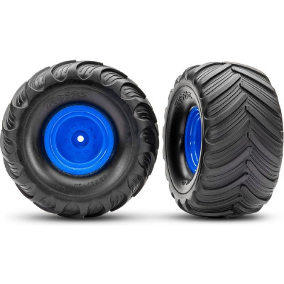 Traxxas kolo 2.0/3.0", disk modrý offset 19mm, pneu Terra Groove (pár)